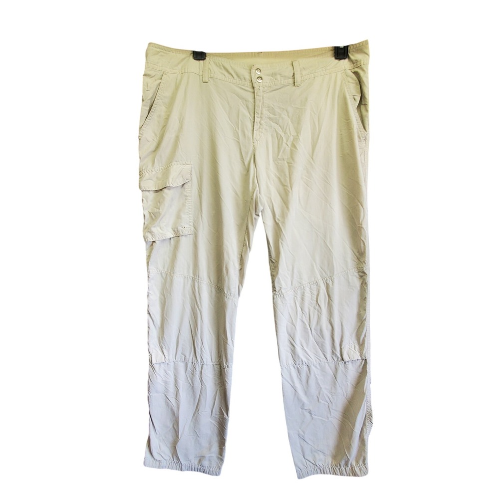Columbia Tan Nylon Cargo Hiking Pants Womens 16 Regular Khaki Outdoor Travel